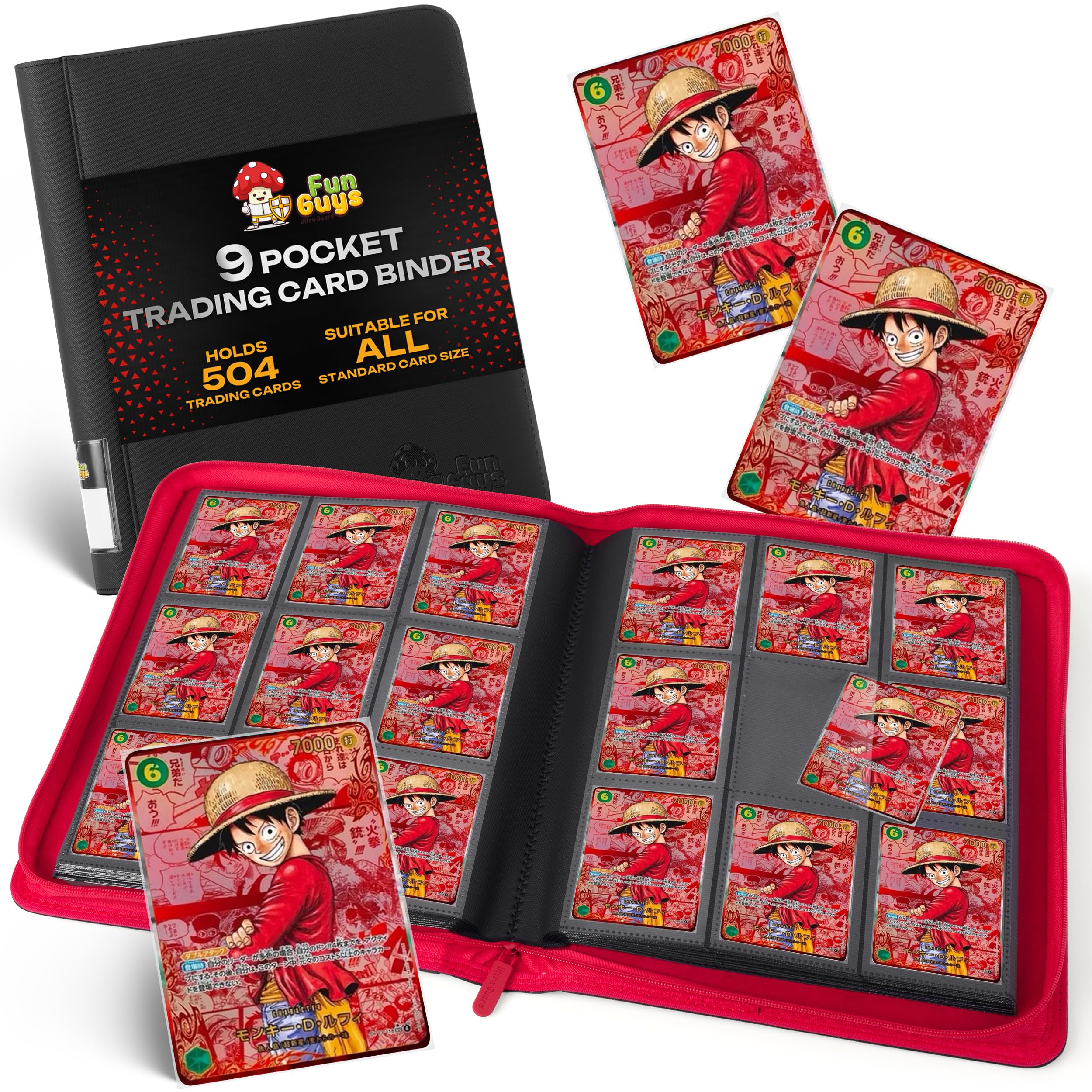 FunGuys Trading Card Binder, 9 Pocket, 504 Side Loading Sports